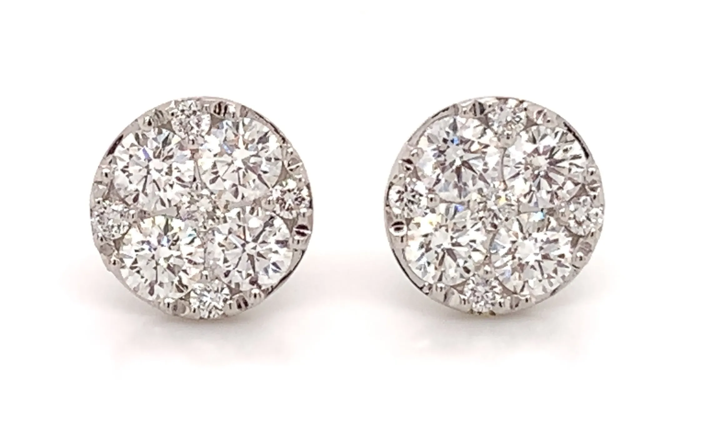 1.00ctw Diamond Cluster Stud Earrings