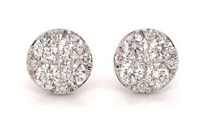 1.00ctw Diamond Cluster Stud Earrings