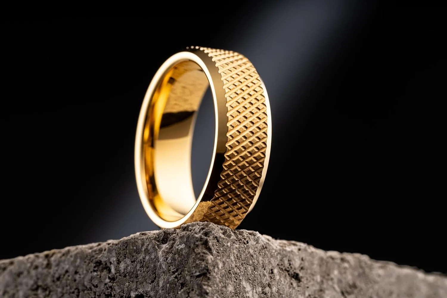 100S JEWELRY Knurl Tungsten Rings with Knurling Diamond Pattern Men Wedding Band 8mm wide Hypoallergenic Size 6-16