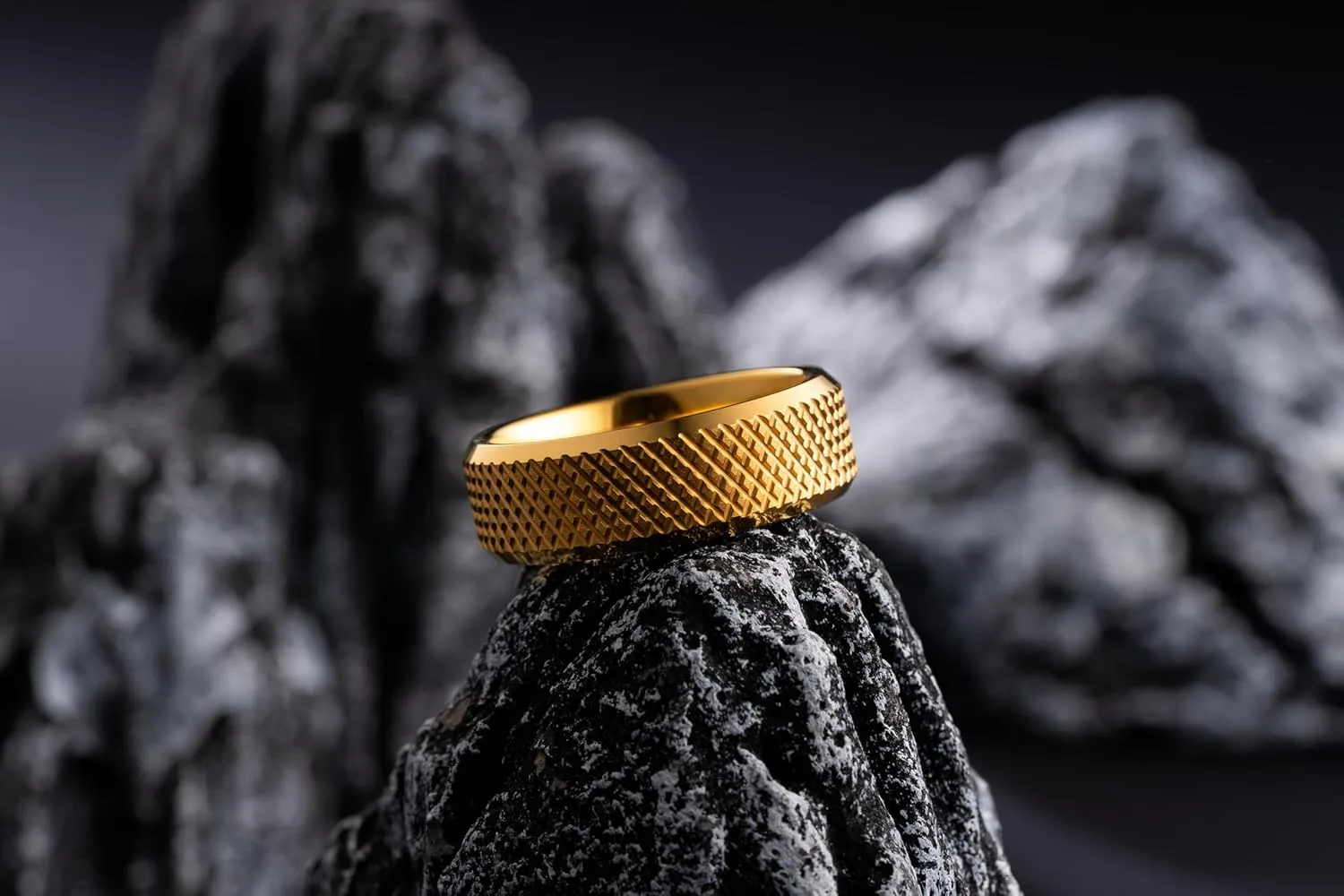 100S JEWELRY Knurl Tungsten Rings with Knurling Diamond Pattern Men Wedding Band 8mm wide Hypoallergenic Size 6-16