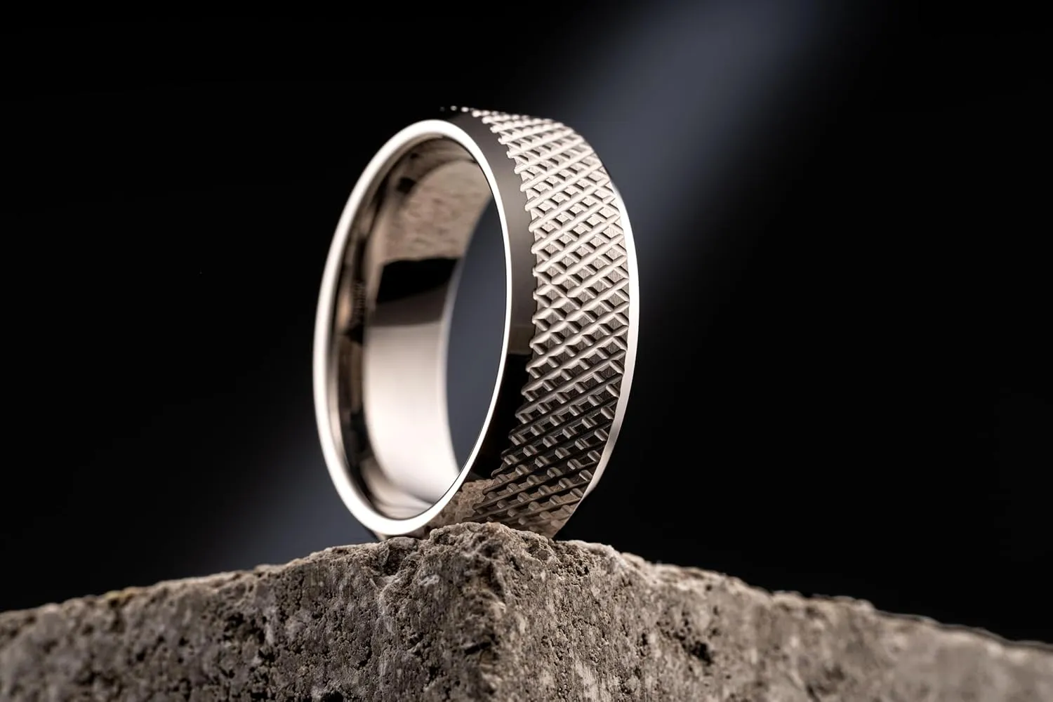 100S JEWELRY Knurl Tungsten Rings with Knurling Diamond Pattern Men Wedding Band 8mm wide Hypoallergenic Size 6-16