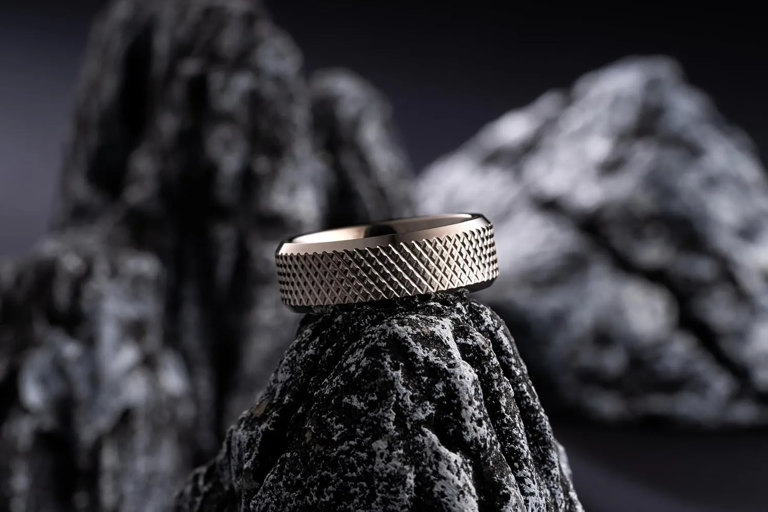 100S JEWELRY Knurl Tungsten Rings with Knurling Diamond Pattern Men Wedding Band 8mm wide Hypoallergenic Size 6-16