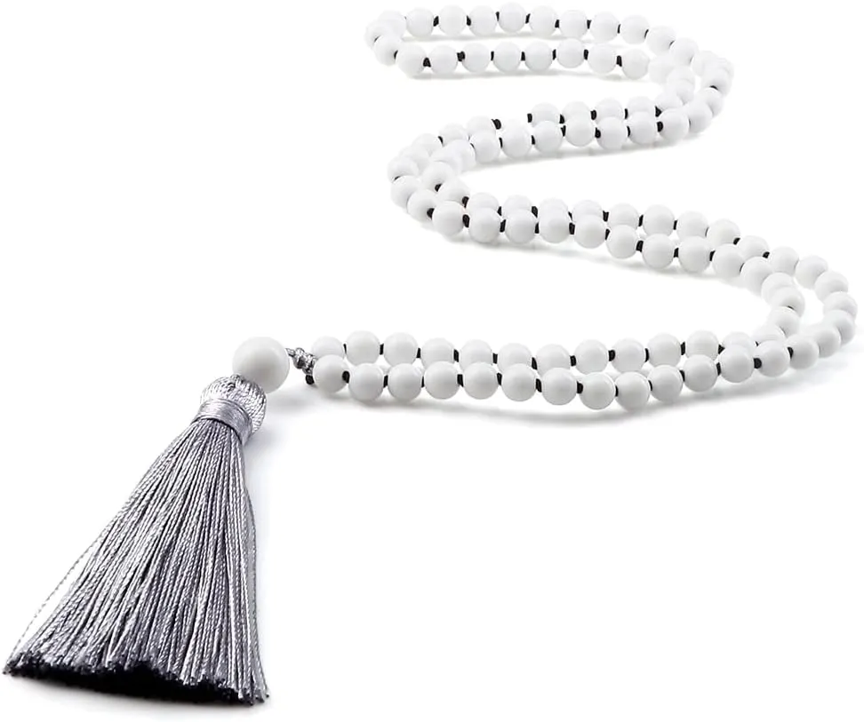 108 Beads Prayer Necklace Natural Green Stripe Onyx Stone Buddhist Buddha Meditation Bead Mala Necklace Women Men Jewelry Gifts PJ5AA (4)
