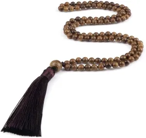 108 Beads Prayer Necklace Natural Green Stripe Onyx Stone Buddhist Buddha Meditation Bead Mala Necklace Women Men Jewelry Gifts PJ5AA (8)