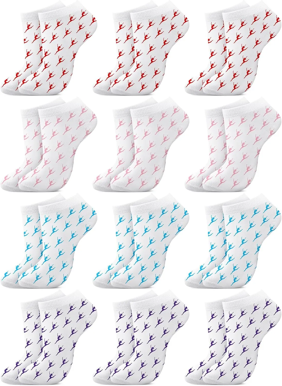 12 Pack Dancer Appreciation Gifts Ballet Gift Dancer Team Socks Dance Party Favors for Women Girls Dance Accessories