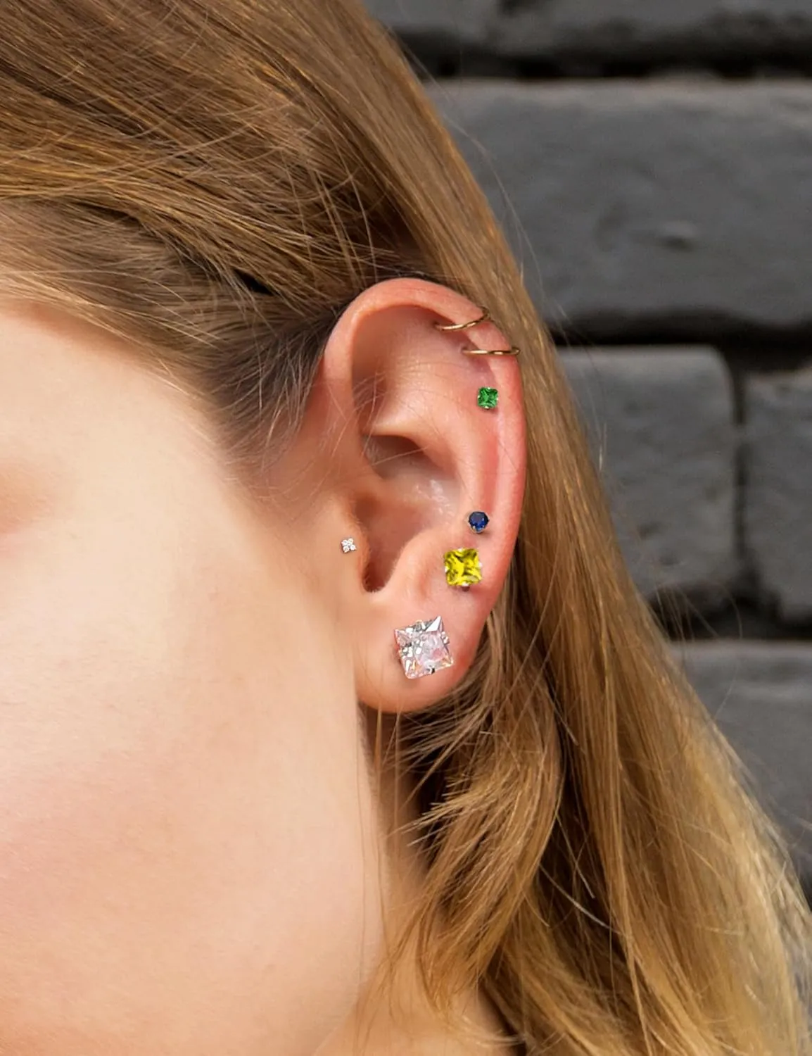 12 Pairs Silver Earrings Surgical Steel Earrings Women's Earrings Hypoallergenic Earrings Set Men's Earrings 12 Colors CubicZirconia Studs Earrings