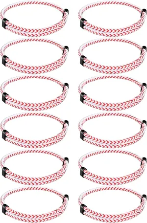12 Pcs Baseball Gifts Rope Bracelets Baseball Team Bracelet Gift Bulk Adjustable Braided Cord Bracelet Handmade Baseball String Bracelet for Men Women Braided Bracelets Gifts