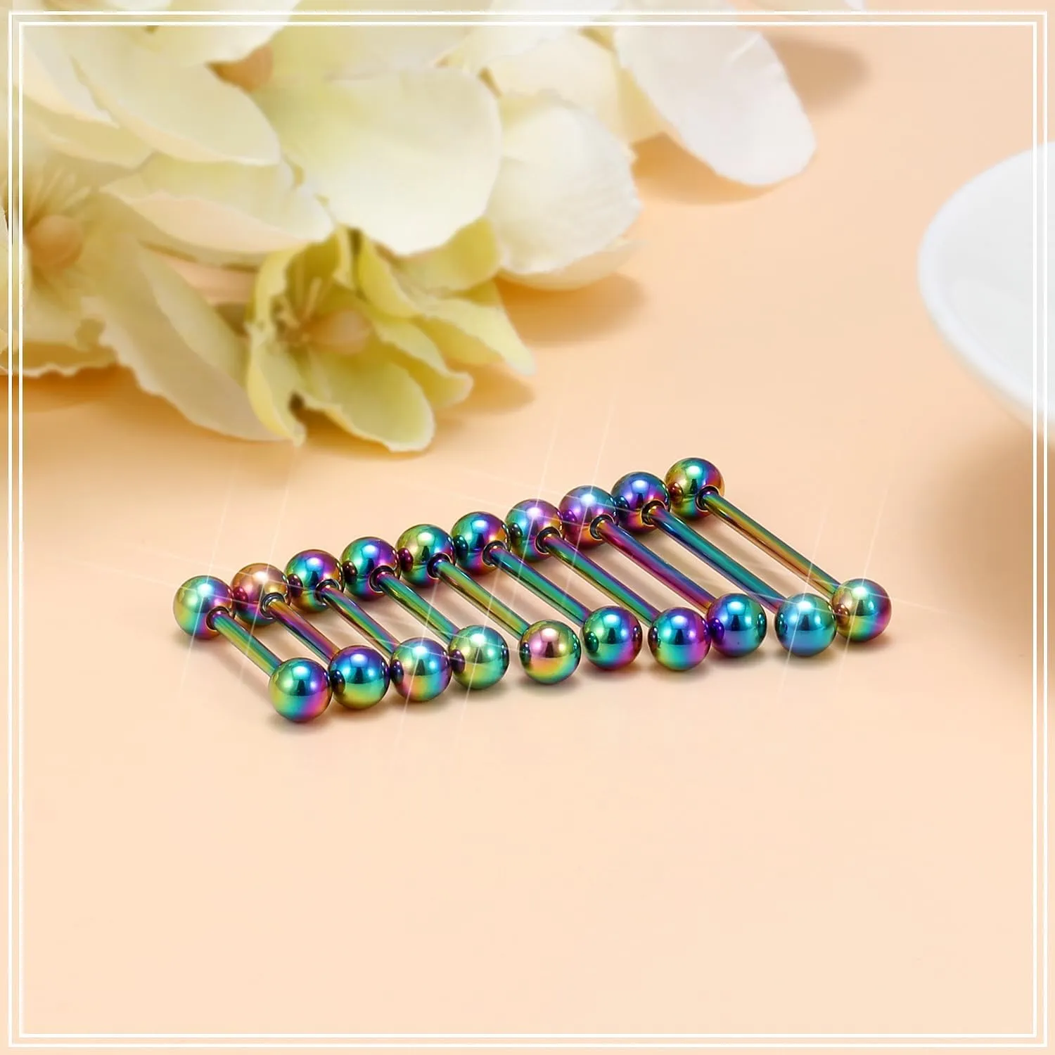 14G 16G Tongue Nipple Piercing Jewelry Surgical Steel Sterling Silver Nipple Rings Tongue Rings Bridge Piercing Long Metal Short Straight Barbell 12mm 14mm 16mm 18mm 22mm