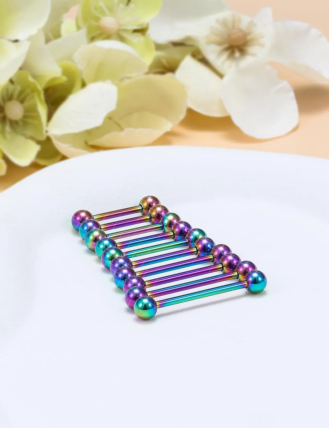 14G 16G Tongue Nipple Piercing Jewelry Surgical Steel Sterling Silver Nipple Rings Tongue Rings Bridge Piercing Long Metal Short Straight Barbell 12mm 14mm 16mm 18mm 22mm