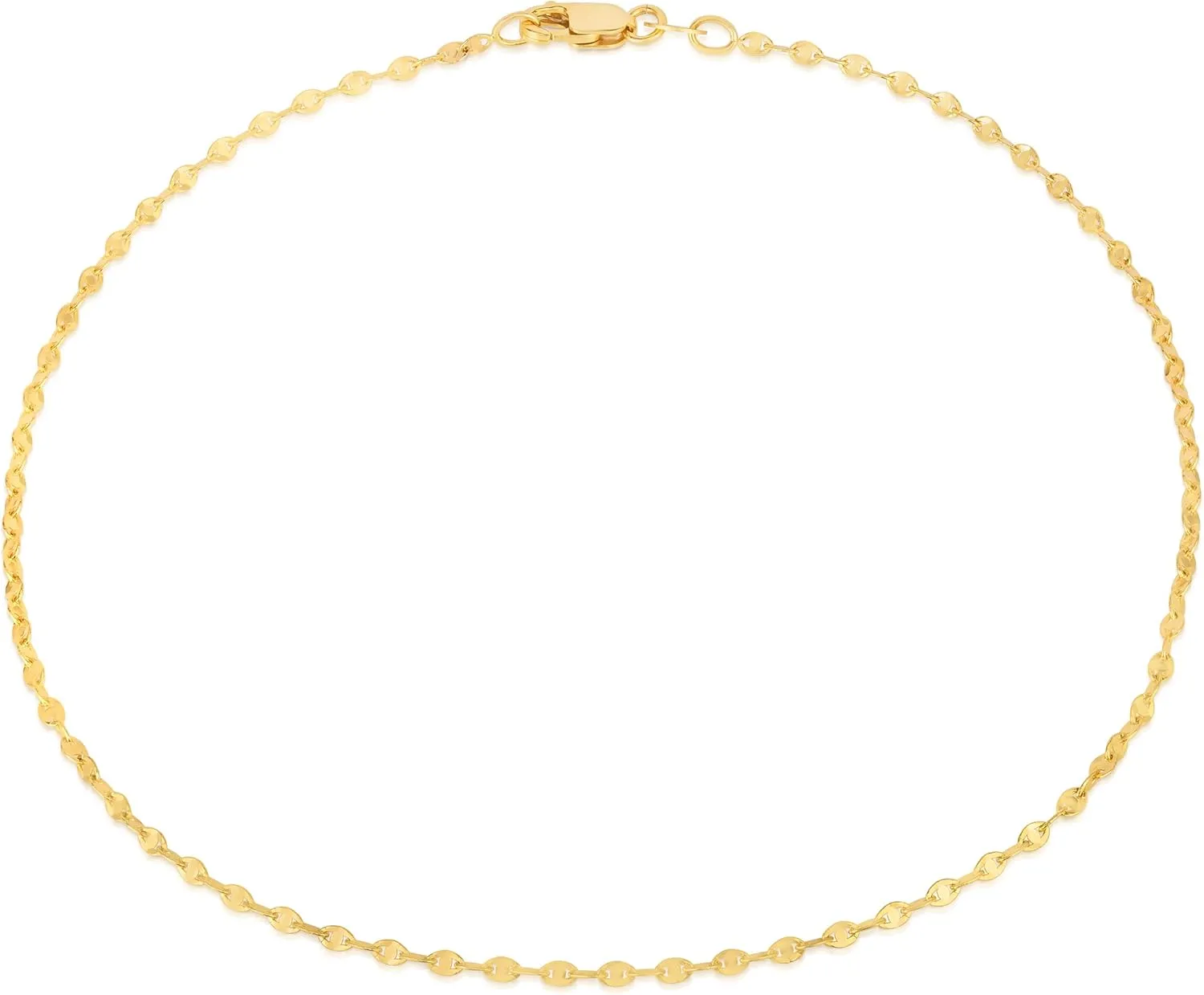 14K Gold Anklets for Women 14K 10 Inch Anklet, Gold Anchor Mariner Anklets, Oval, Twisted, Marina Anklet. Women Girls Chain Link Ankle Bracelets, Summer Beach Foot Jewelry