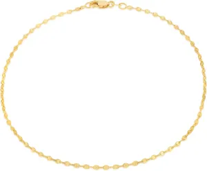 14K Gold Anklets for Women 14K 10 Inch Anklet, Gold Anchor Mariner Anklets, Oval, Twisted, Marina Anklet. Women Girls Chain Link Ankle Bracelets, Summer Beach Foot Jewelry