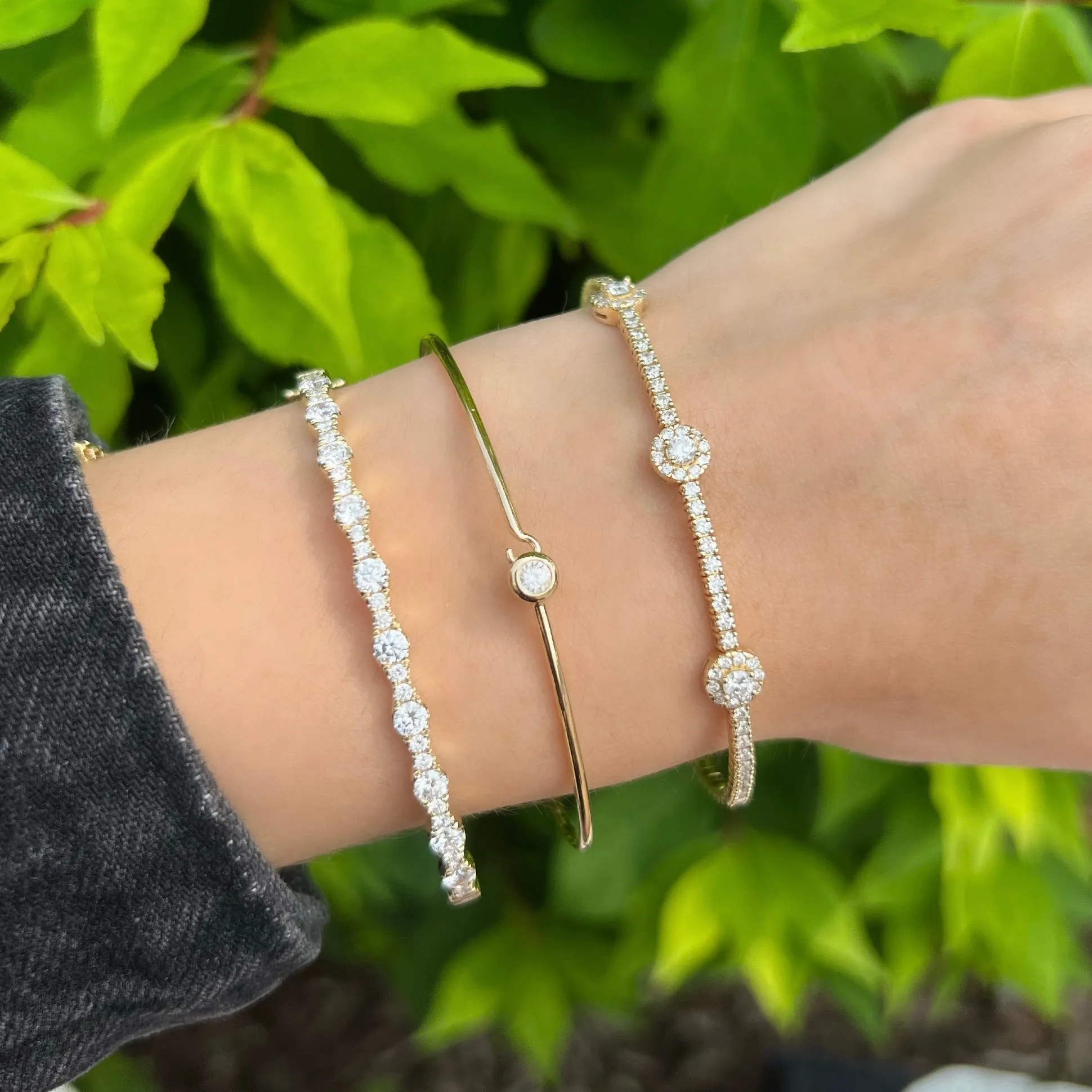 14K GOLD DIAMOND CARRIE FLEX BANGLE