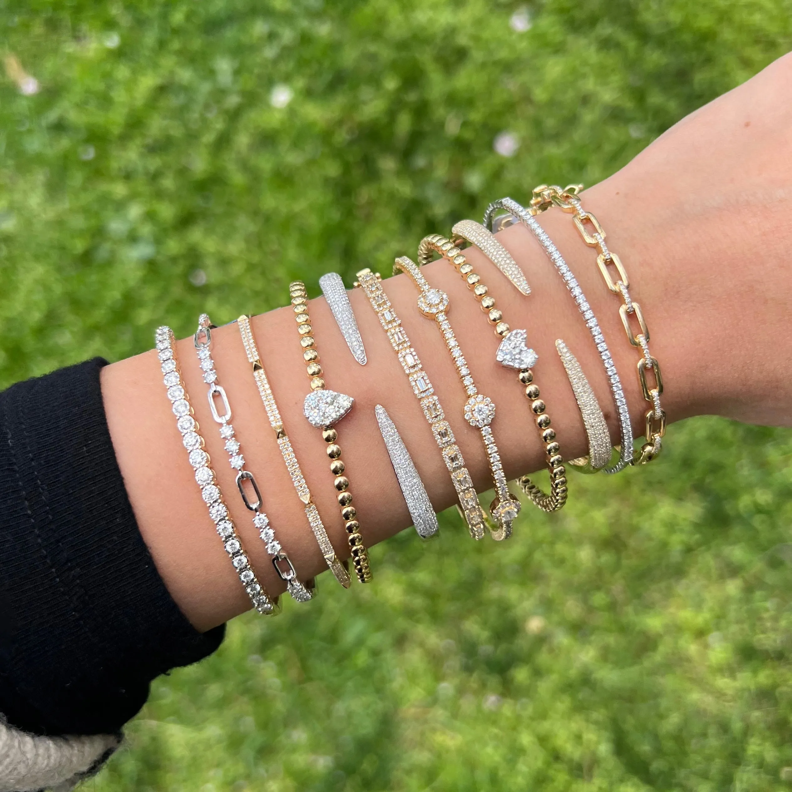 14K GOLD DIAMOND CARRIE FLEX BANGLE