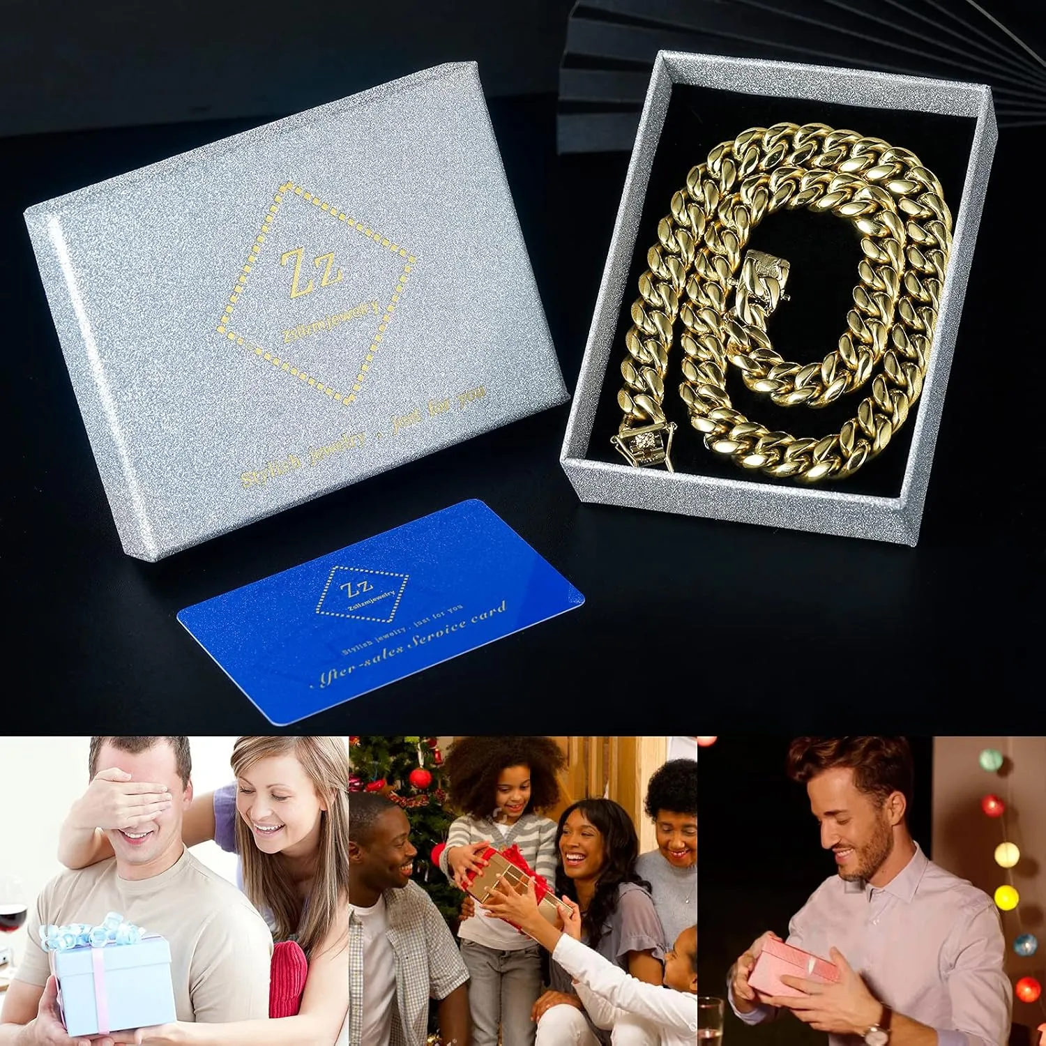 14k Real Gold Plated Cuban Link Chain for Men,6mm-16mm Miami Cuban Chain Necklace, Gold Chain for Men Women, Hip-Hop & Cool Stainless Steel Necklace 18-30 Inches-Send Gift Box(Father Day Birthday Christmas Gift)