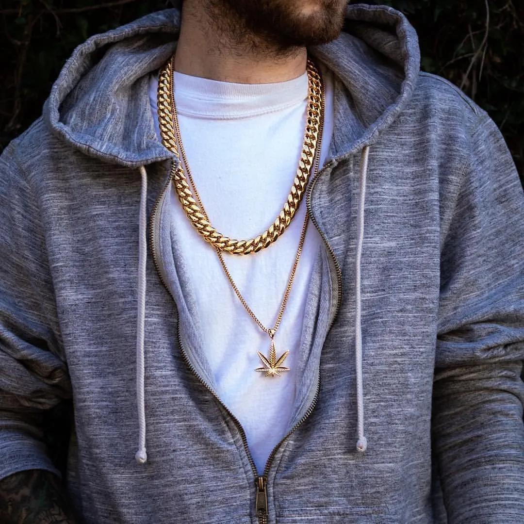 14k Real Gold Plated Cuban Link Chain for Men,6mm-16mm Miami Cuban Chain Necklace, Gold Chain for Men Women, Hip-Hop & Cool Stainless Steel Necklace 18-30 Inches-Send Gift Box(Father Day Birthday Christmas Gift)