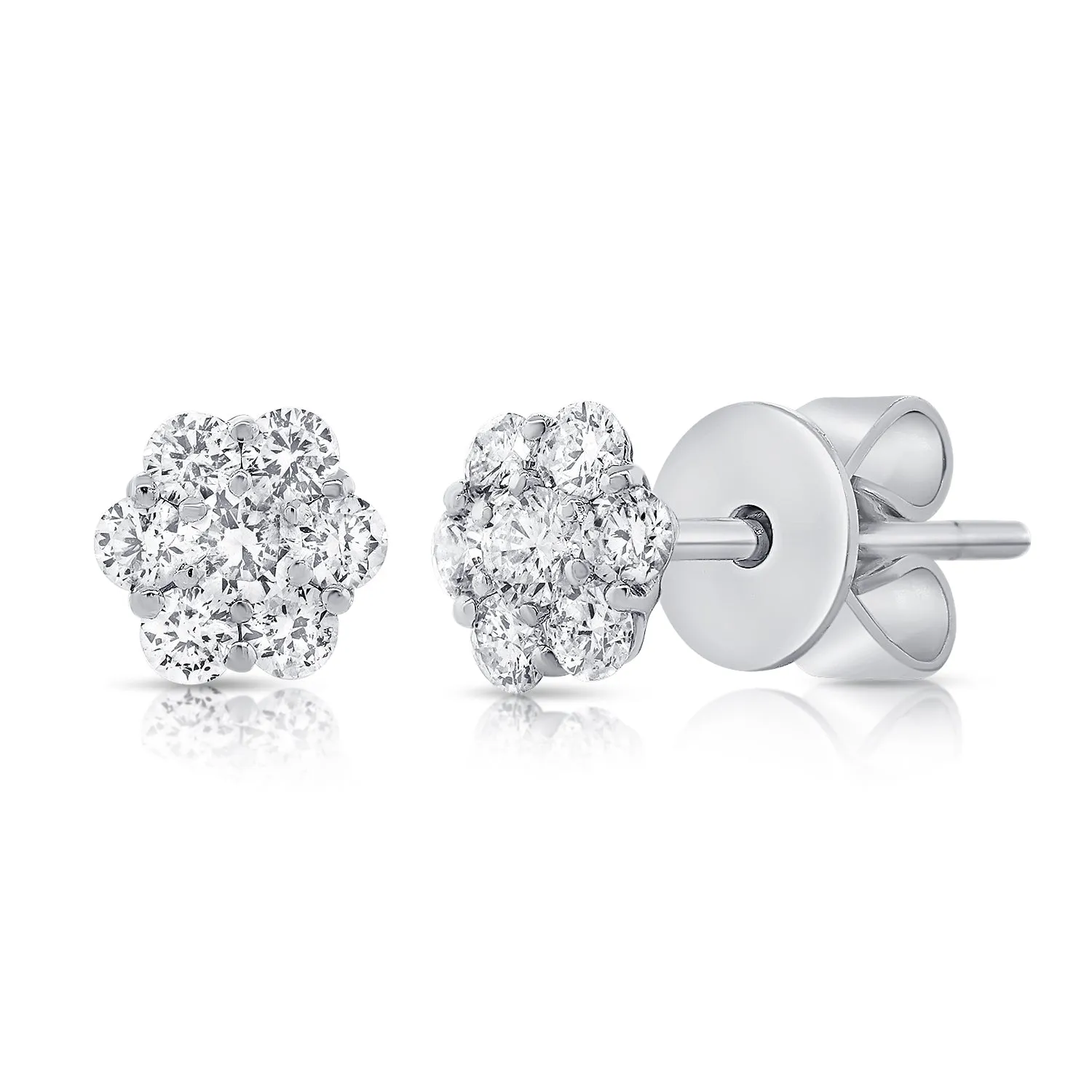 14k Rose Gold Diamond Stud Earrings
