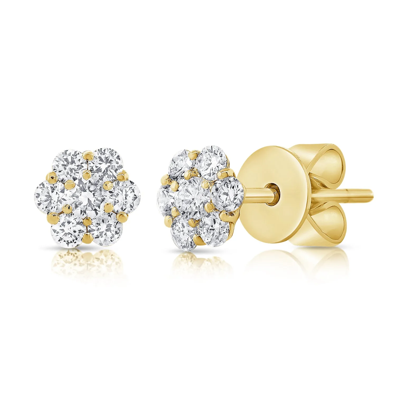 14k Rose Gold Diamond Stud Earrings