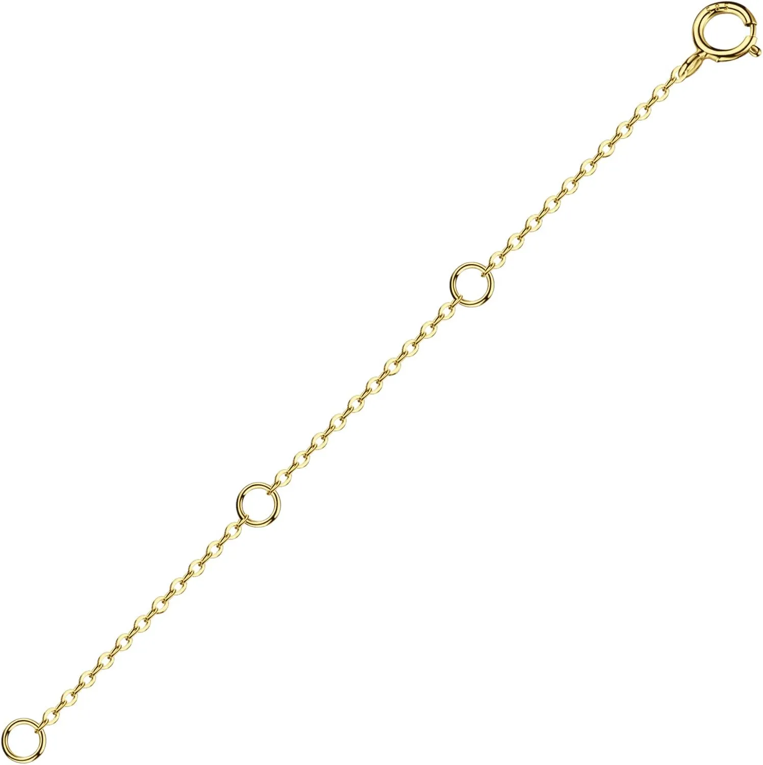 14K Solid Gold Necklace Extender Real 14K Bracelet Extender 2 3 4 Inch Durable Adjustable Chain Gold Anklets Extension for Women 2" 3" 4" (14K Yellow Gold-3 Inch)