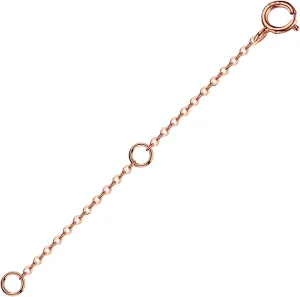 14K Solid Gold Necklace Extender Real Bracelet Extender 2 3 4 Inch Durable Adjustable Chain Anklets Extension for Women 2" 3" 4" (14K Rose Gold-2 Inch)