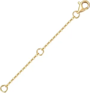 14K Solid Gold Necklace Extender with Lobster Clasp Real Gold Bracelet Extender 1 2 3 Inch Durable Removable Adjustable Chain Gold Anklets Extension for Women 1" 2" 3"
