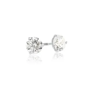 14K White Gold 0.98 CT Round Diamond Stud Earrings