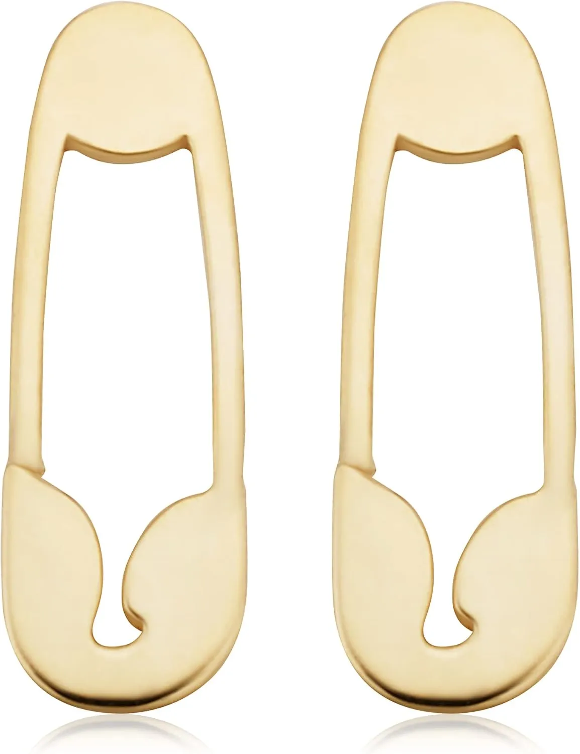 14k Yellow Gold Safety Pin Stud Earrings - Minimalist Jewelry | Made in Italy