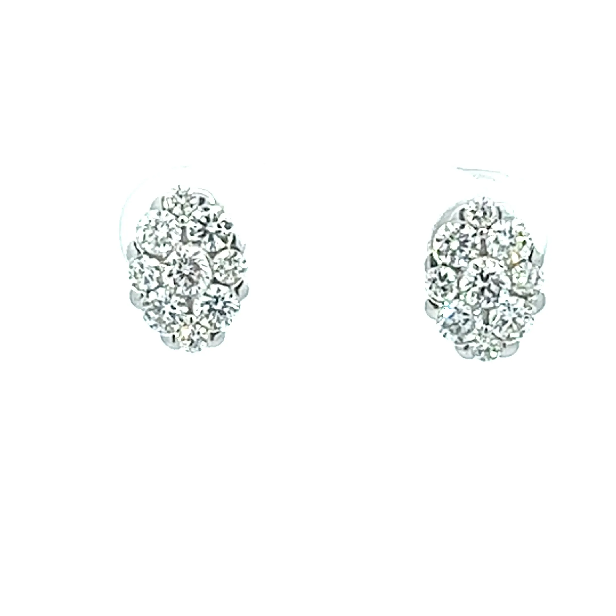 14kt  White Gold Diamond Earrings