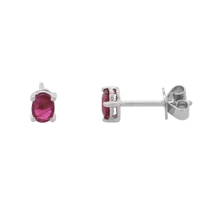 18ct White Gold Ruby Stud Earrings