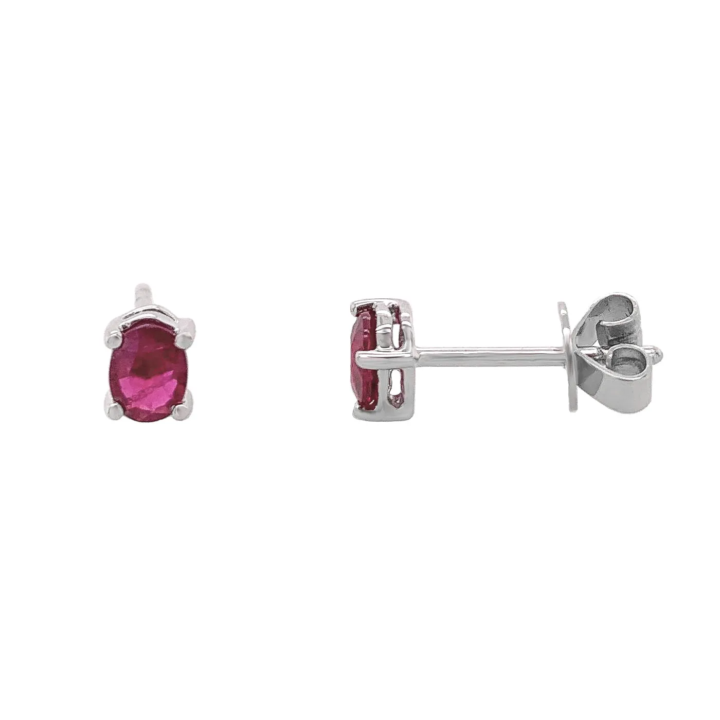 18ct White Gold Ruby Stud Earrings