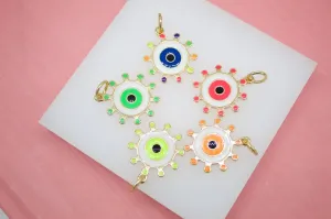 18K Gold Filled Colorful Evil Eye Pendant (A33)