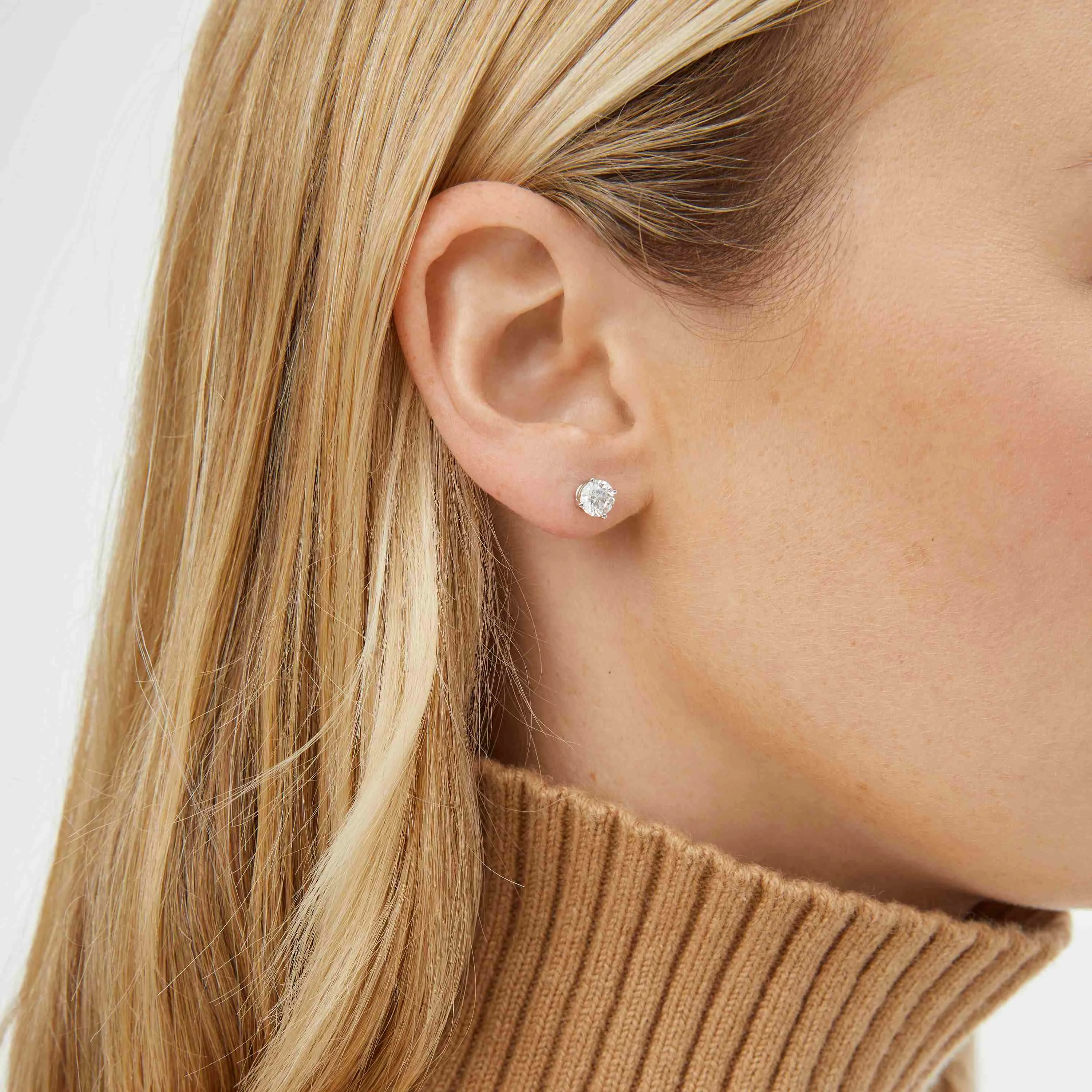 18k Solid Gold Dalton Diamond Solitaire Studs