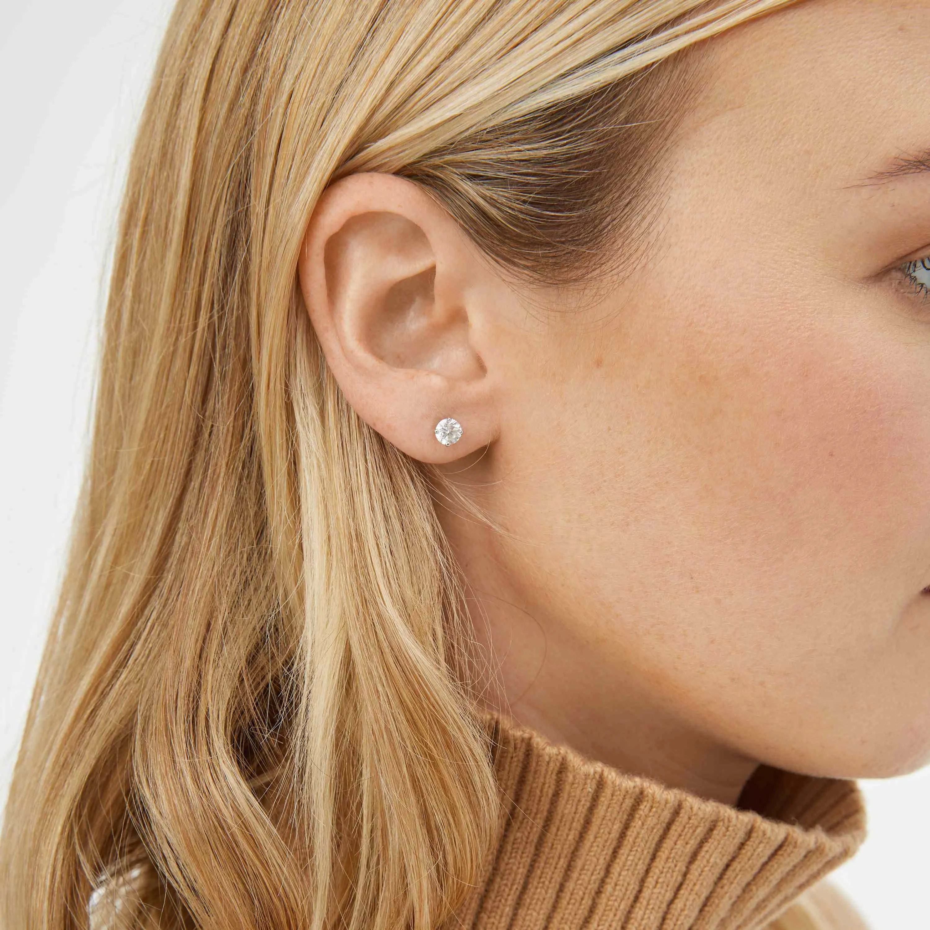 18k Solid Gold Dalton Diamond Solitaire Studs