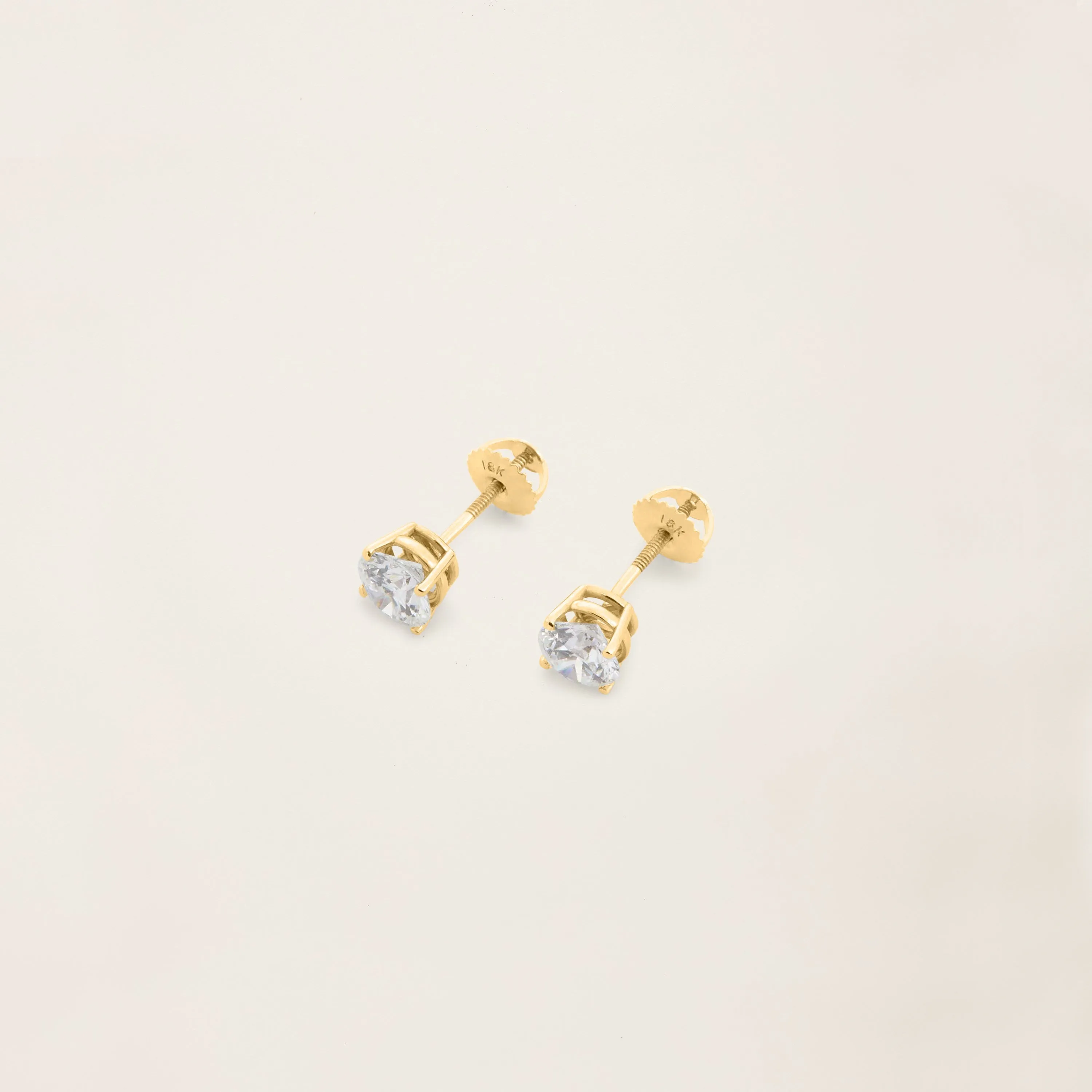 18k Solid Gold Dalton Diamond Solitaire Studs