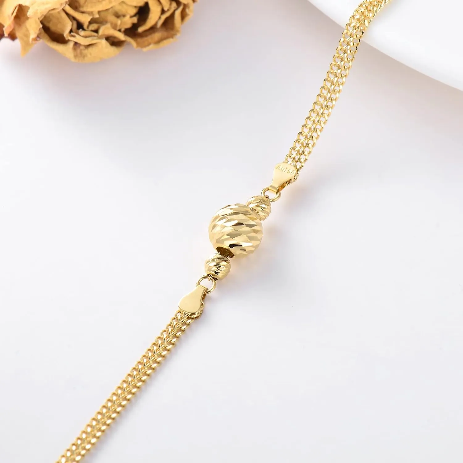 18K Solid Gold Mesh-link Chain Anklets for Women, 2.4mm Gold Italian Durable Chain Ankle Bracelet with Lobster Claw Jewelry Anniversary Birthday Jewelry Gift for Her 8"-10"
