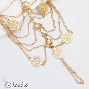 1PC Gold Bohemian Coin Anklet Bracelet for Women Adjustable Barefoot Sandals Foot Chain Jewelry Summer Beach Coin Foot Jewelry Accessories Waterproof Coin Toe Link Chain Anklets Set