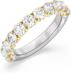 2 CT Round Cut Created White Diamond Prong Set Two Tone Wedding Engagement Ring In 14K White Gold Plated 925 Sterling Silver Gift for Womens