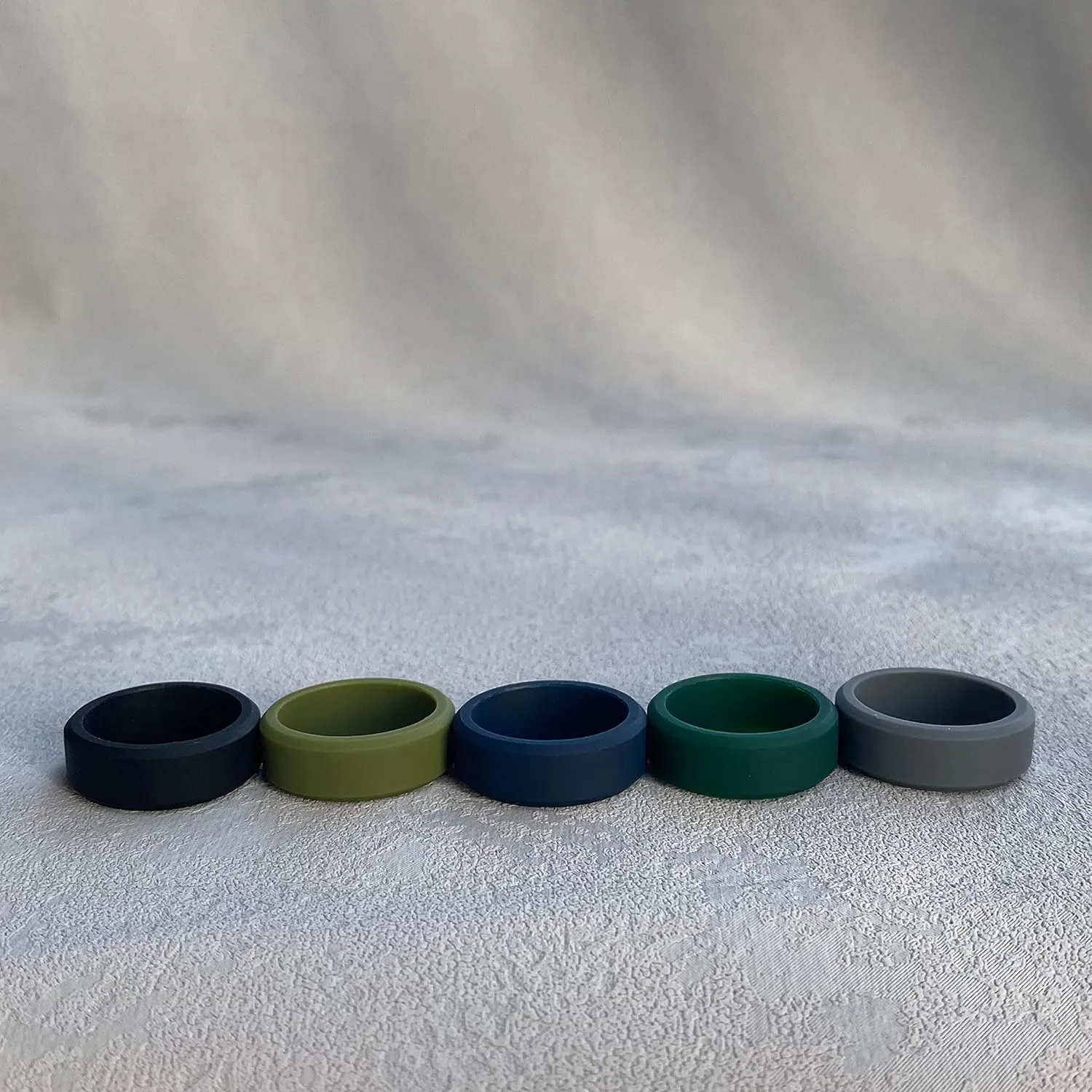 2 Pack-Her King His Queen/Compass/Pinky Promise/Cross Couple Rings Set Breathable Silicone Rubber Bevel Edges Wedding Band Promise Engagement Rings for Men Women