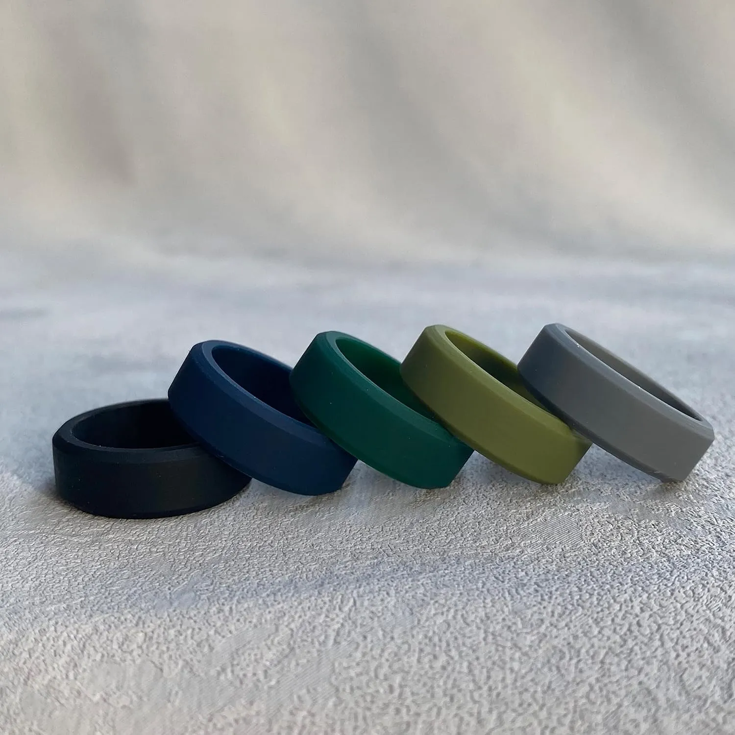 2 Pack-Her King His Queen/Compass/Pinky Promise/Cross Couple Rings Set Breathable Silicone Rubber Bevel Edges Wedding Band Promise Engagement Rings for Men Women