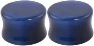 2 PCS 6mm(2G) Natural Navy Blue Cat Eye Organic Stone Ear Plugs Gauges Double Flared Flesh Tunnels Body Piercing Couple Stud Earrings Jewelry For Women And Men