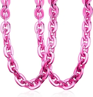 2 Pcs Jumbo Plastic Chain Necklace Hip Hop Rapper Big Fake Necklace for Men Halloween Costume Accessory, 39.4 Inch/100cm