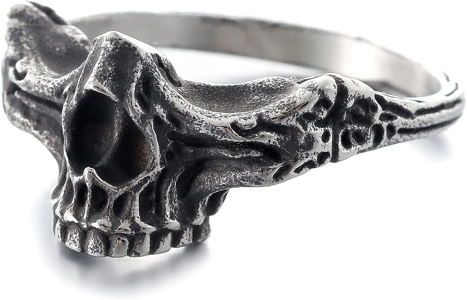 2023 Skull Ring Cool Evil Death Punk Rock Stainless Steel Rings Aly Style Jewelry
