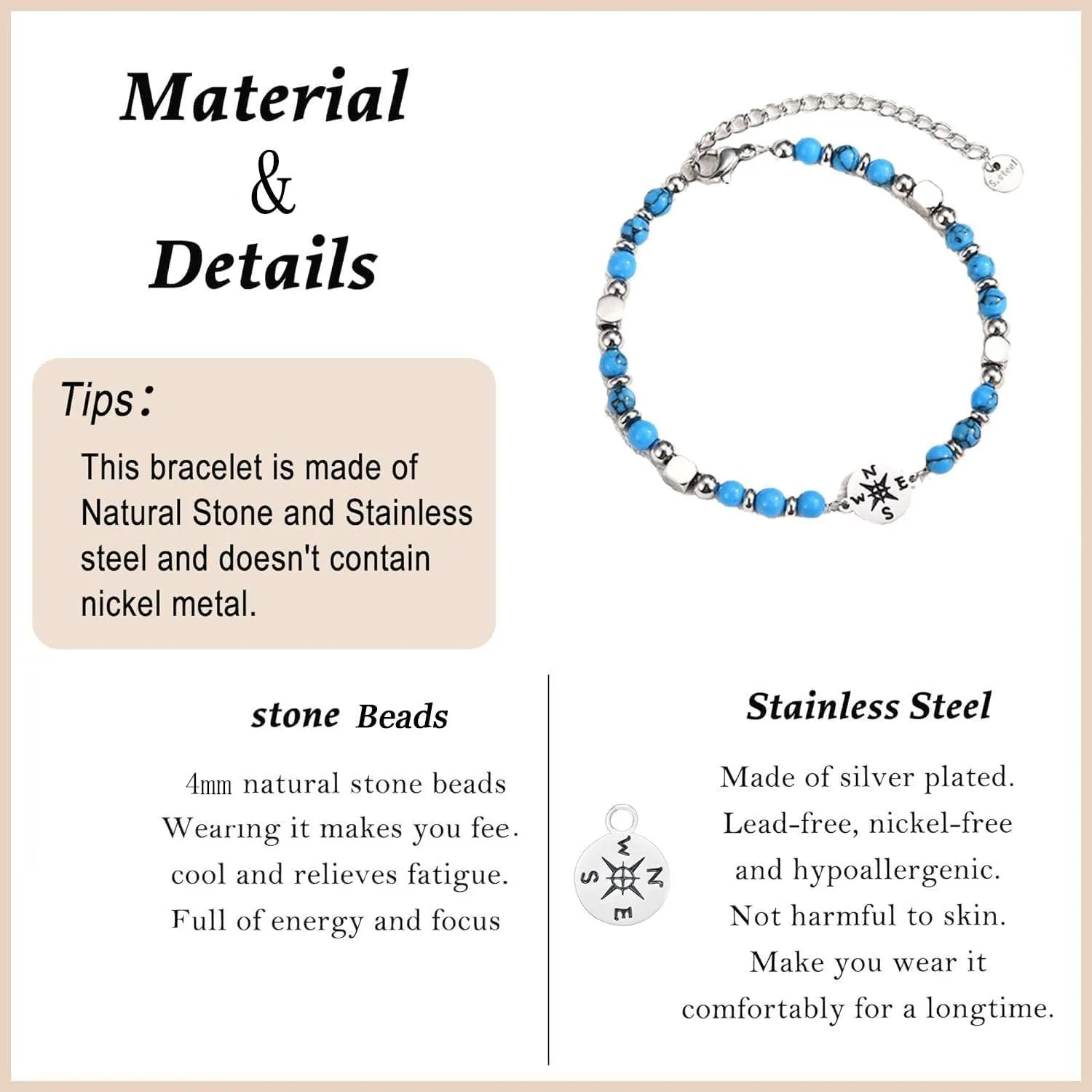 2024 Graduation Bracelet for Her,Tiny Gemstone Graduation Bracelet, Charm Compass Bracelet Ideal College graduation Bracelets Perfect Graduation Bracelet for Daughter Dranddaughter Sister
