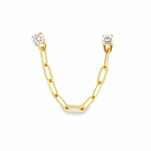 .23ct 14k Yellow Gold Diamond Chain Earring