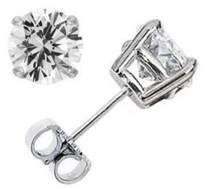 2.60CTW Round Brilliant Diamond Stud Earrings - I/SI