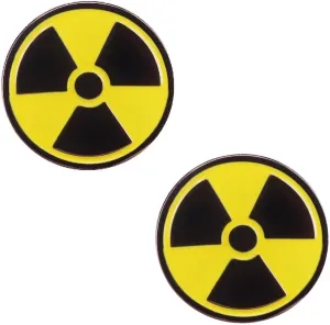 2pc Radioactive Radiation Symbol Badge Funny I'm Dangerous Enamel Pin Lovely Badge For Backpacks Denim Clothing Fashion Creative Accessories
