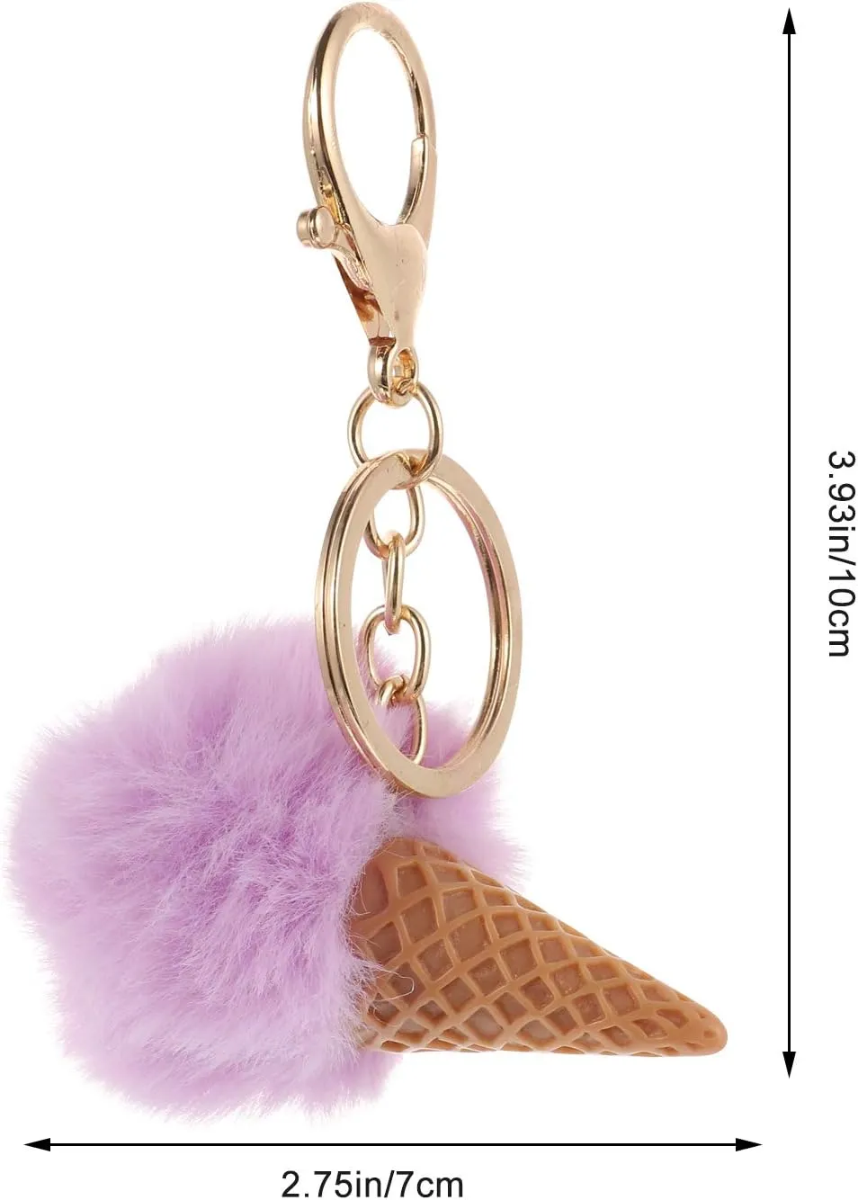 3 Pcs Ice Cream Keychain Backpack Keychain Keychains for Backpacks Nativity Ornaments Ice Cream Pom