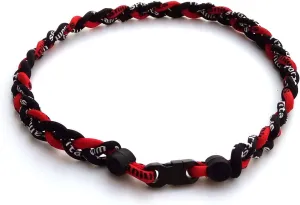 3 Rope Braided Tornado Titanium Sport Baseball Necklace 20"