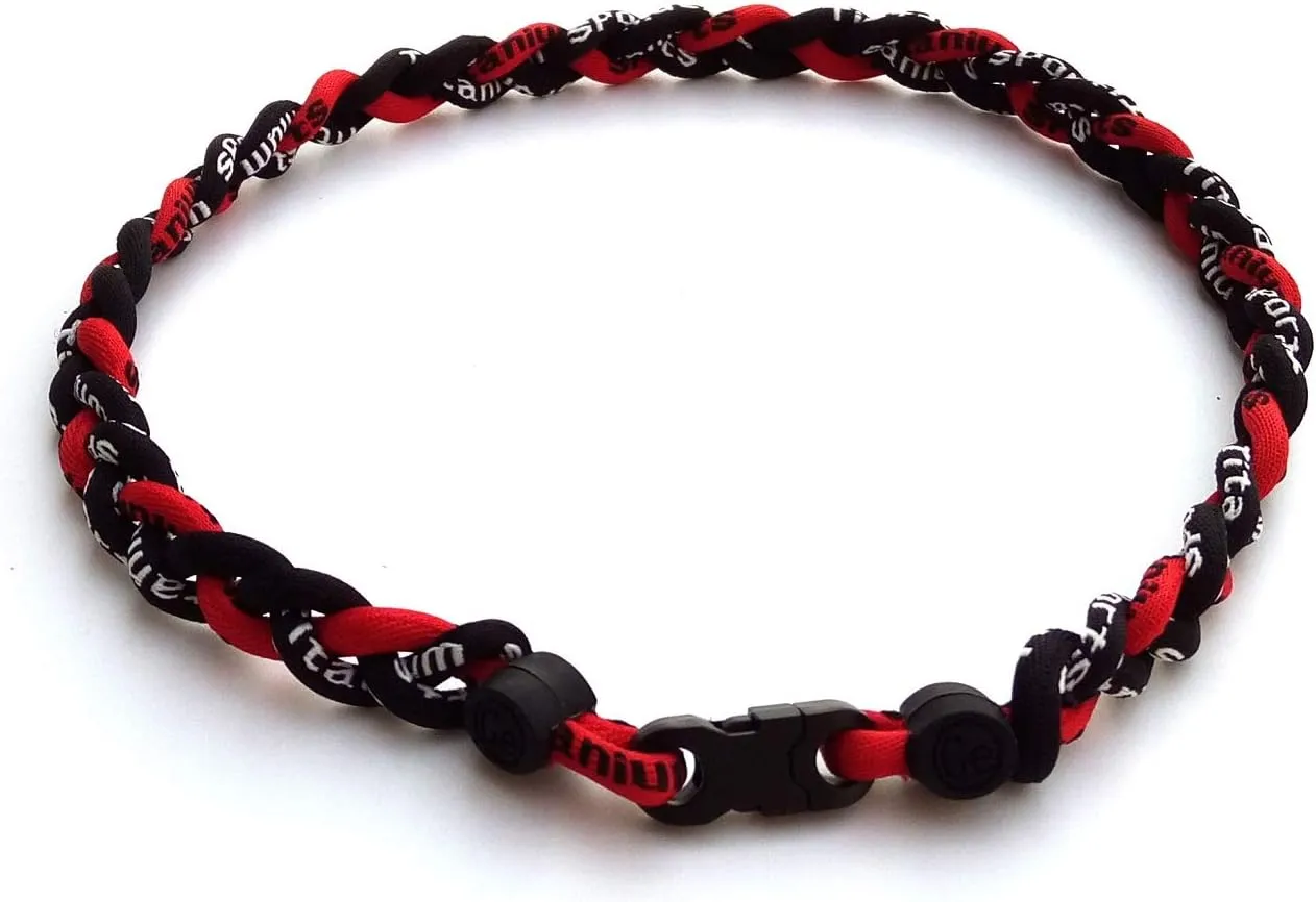 3 Rope Braided Tornado Titanium Sport Baseball Necklace 20"