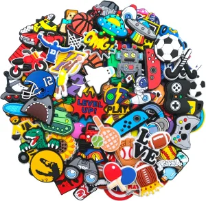 30 50 100Pcs Pack Shoe Decorations Charms for Boys Teens Kids PVC Clog Accessories Pins Fit for Garden Sandals Wristband Bracelet