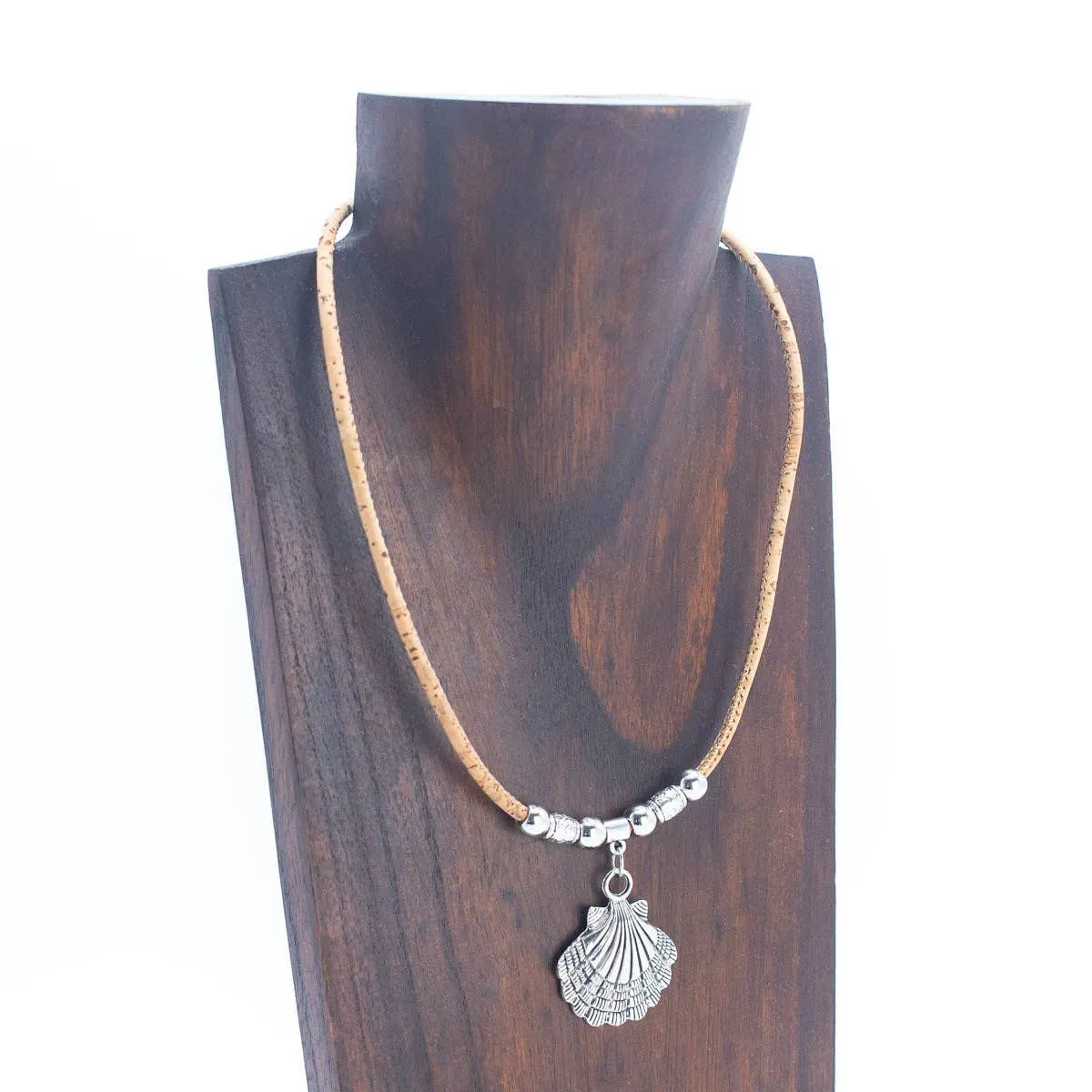 3mm round Natural Cork Handmade necklace  N-003-MIX-5